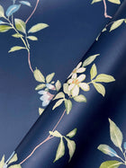 April Blossom Navy Tea Garden Wallpaper by York Wallcoverings