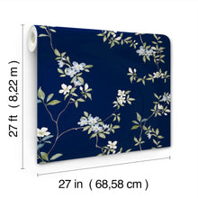 April Blossom Navy Tea Garden Wallpaper by York Wallcoverings