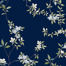 April Blossom Navy Tea Garden Wallpaper by York Wallcoverings