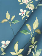 April Blossom Cobalt Tea Garden Wallpaper by York Wallcoverings