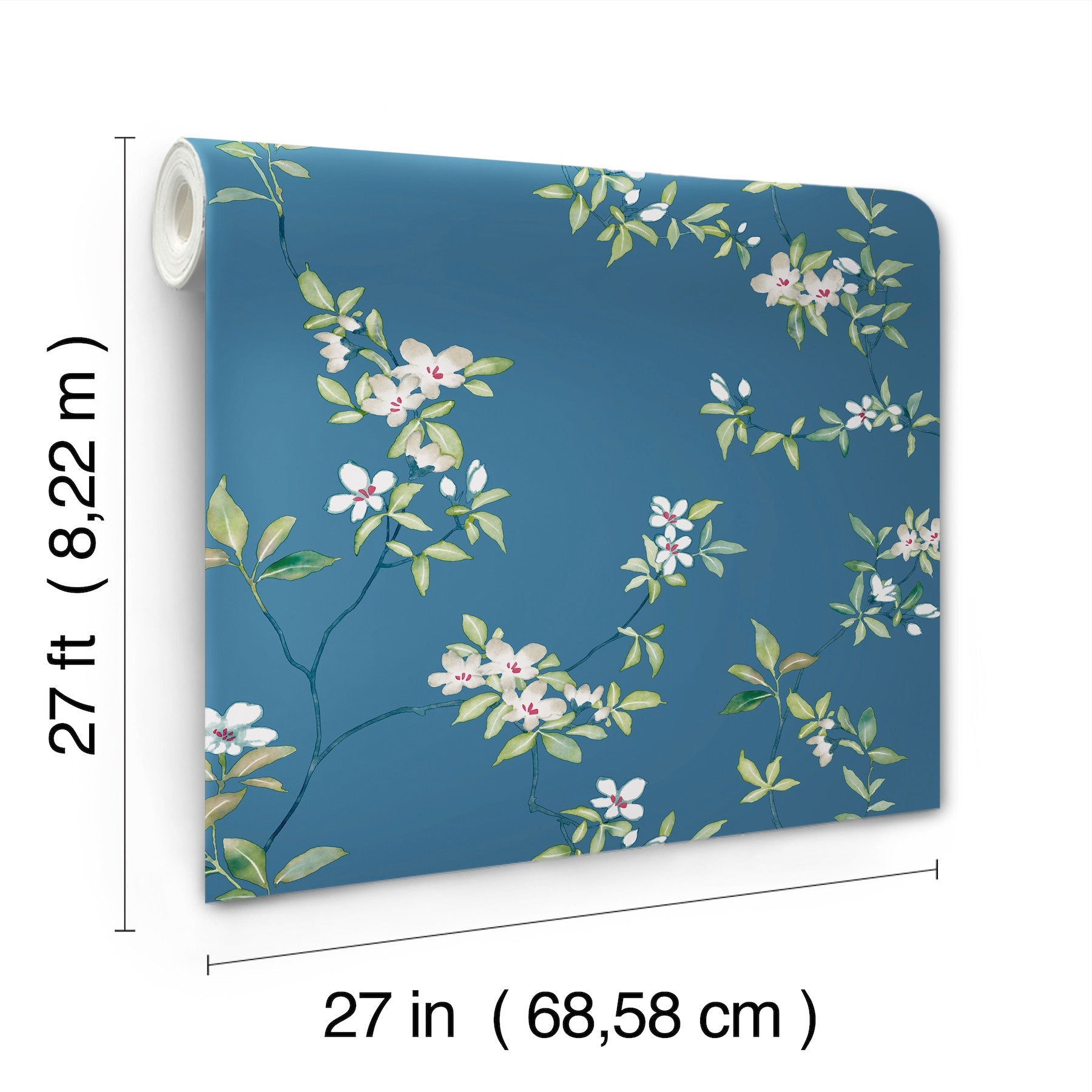 April Blossom Cobalt Tea Garden Wallpaper by York Wallcoverings