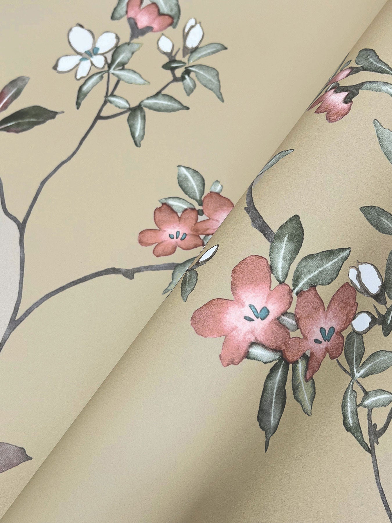 April Blossom Sand Tea Garden Wallpaper by York Wallcoverings