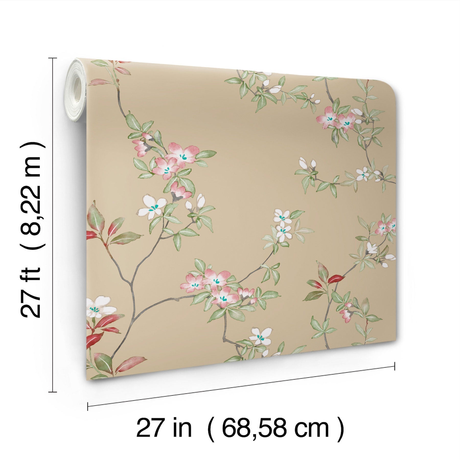 April Blossom Sand Tea Garden Wallpaper by York Wallcoverings