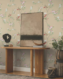 April Blossom Sand Tea Garden Wallpaper by York Wallcoverings