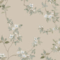 April Blossom Taupe Tea Garden Wallpaper by York Wallcoverings