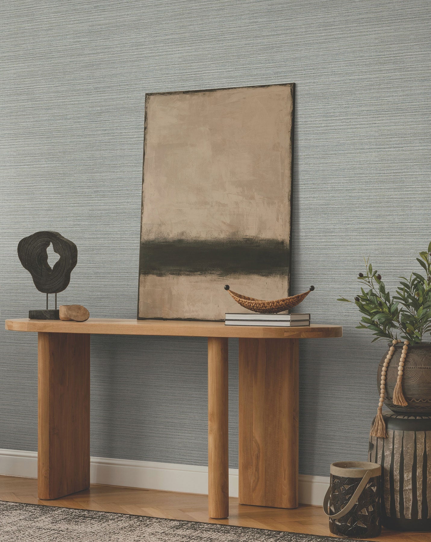Amyra Silk Grey Tea Garden Wallpaper by York Wallcoverings