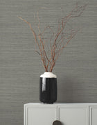 Amyra Silk Charcoal Tea Garden Wallpaper by York Wallcoverings
