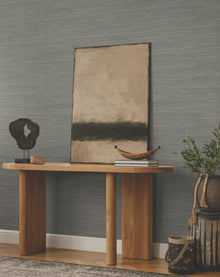 Amyra Silk Charcoal Tea Garden Wallpaper by York Wallcoverings