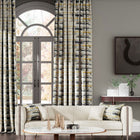 130698 Zeal Charcoal Neutral Mustard Onyx Harlequin Fabric