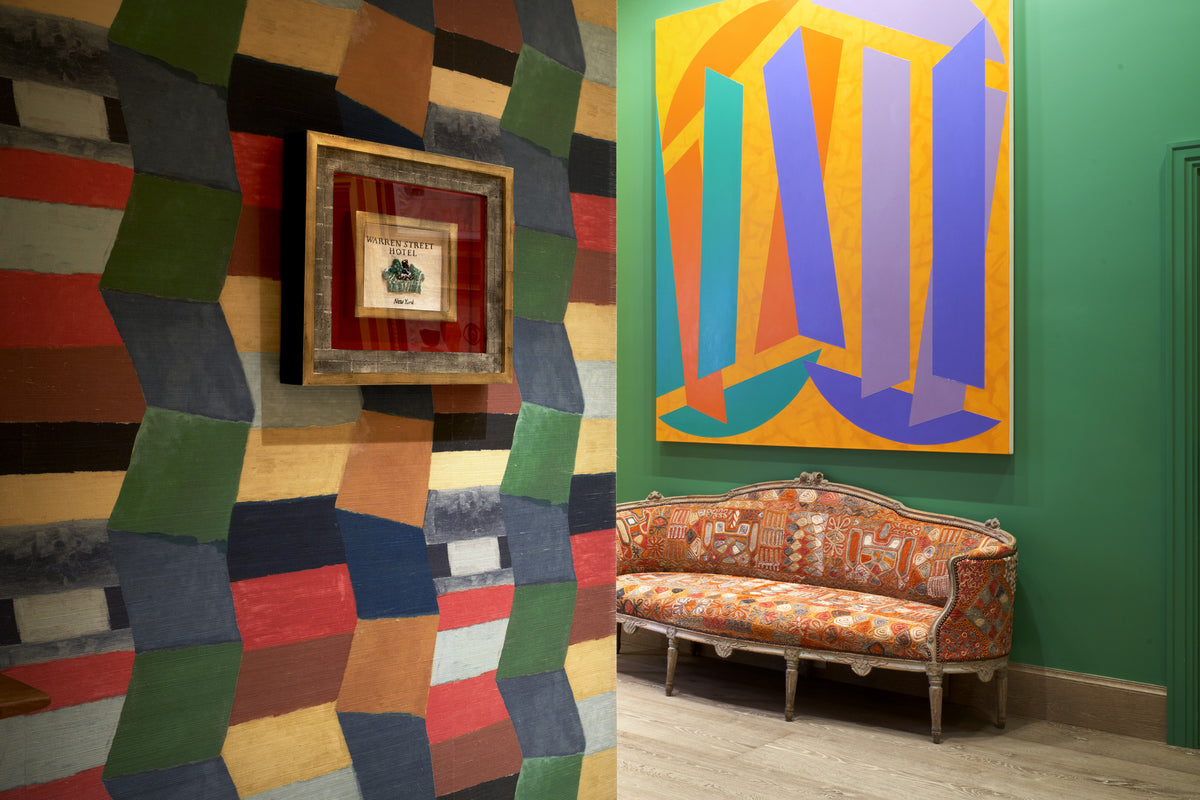 Zig Zag Raffia wallpaper by Christopher Farr Cloth in a room setting